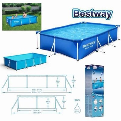 PISCINA RECTANGULAR STEEL PRO 400X211X81 BESTWAY