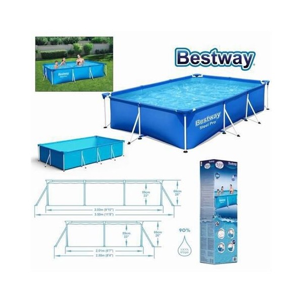 PISCINA RECTANGULAR STEEL PRO 400X211X81 BESTWAY