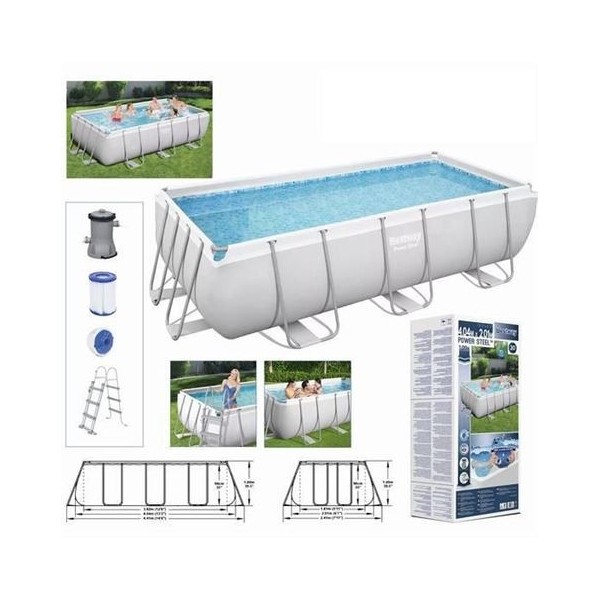 PISCINA RECTANGULAR+ BOMBA FILTRO 404X201X100 BESTWAY