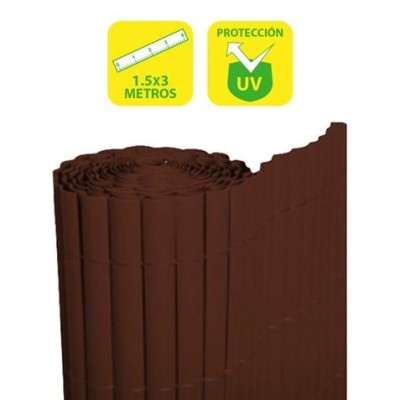 CAÑIZO PLÁSTICO DOBLE CARA 1.5X3 METROS MARRON OSCURO SUNGARDEN