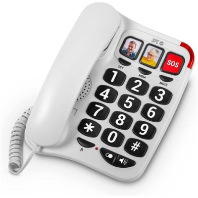 TELEFONO FIJO TECLAS XXL 3295B BLANCO SPC