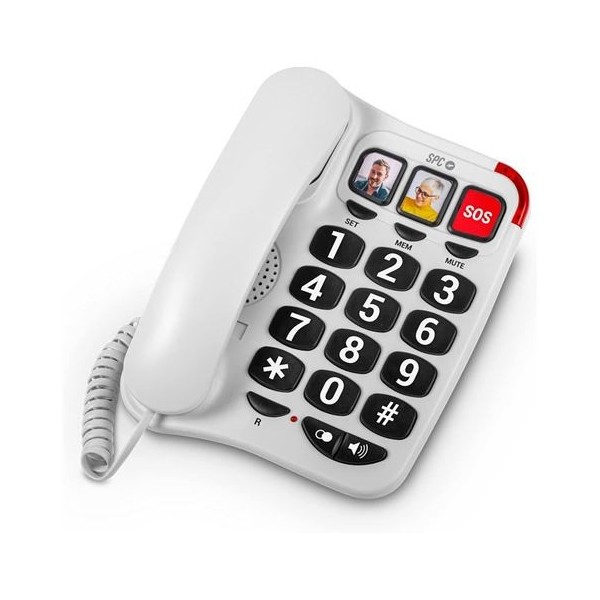 TELEFONO FIJO TECLAS XXL 3295B BLANCO SPC