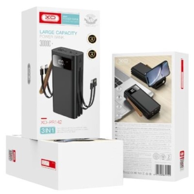 POWERBANK PR142 30000MAH | 4 ENTRADAS Y 5 SALIDAS | DISPLAY Y CABLES XO