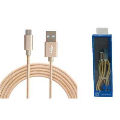 CABLE USB A MICRO USB METAL GOLD CROMAD