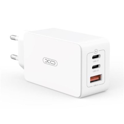 CARGADOR DE CORRIENTE CE13 65W 2 X TIPO C + 1 X USB XO BLANCO