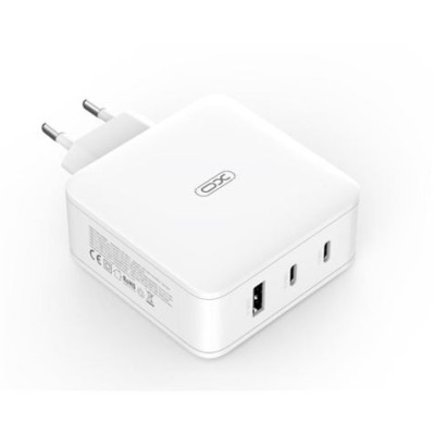 CARGADOR DE CORRIENTE CE14 100W 2 X TIPO C + 1 X USB XO BLANCO