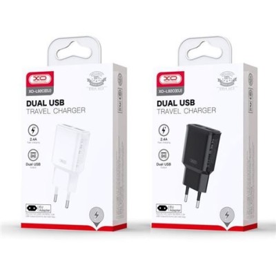 CARGADOR DE CORRIENTE L92C 2.4A 2XUSB NEGRO XO