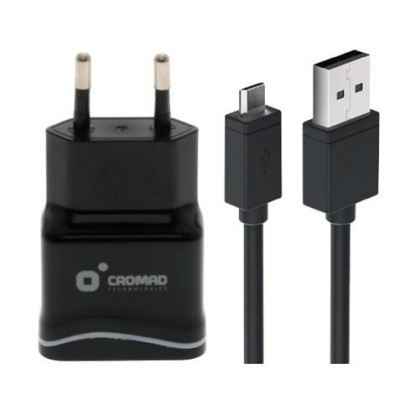 PACK CARGADOR CORRIENTE 2.1A + CABLE MICRO USB CROMAD