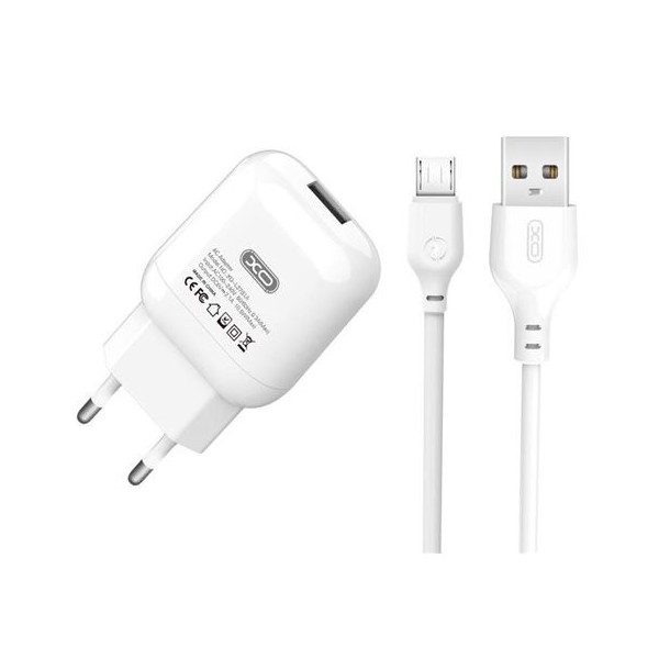 PACK CARGADOR CORRIENTE L37 2.1A + CABLE MICRO USB XO