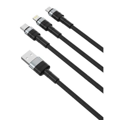 CABLE NBQ191 CARGA RAPIDA 40W 3 EN 1 | MICRO + TIPO C + LIGHTNING A USB XO