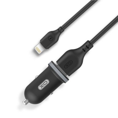 PACK CARGADOR MECHERO TZ08 2.1A + CABLE TIPO LIGHTNING NEGRO XO