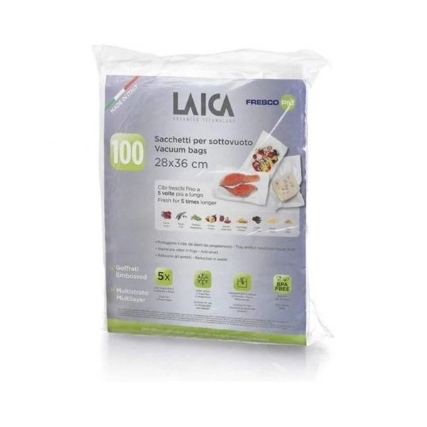 PACK 100 BOLSAS ENVASAR AL VACIO 28X36 LAICA