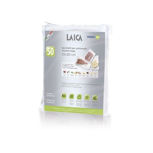 PACK 50 BOLSAS ENVASAR AL VACIO 25X30 LAICA