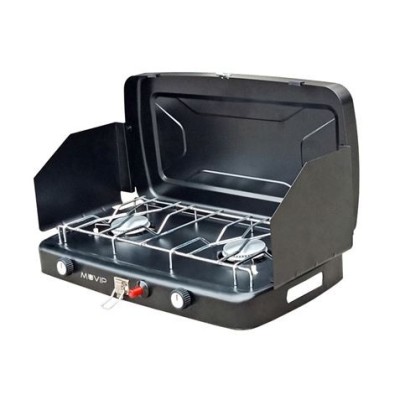 COCINA DE GAS 2 FUEGOS + PROTECTORES CONTRA VIENTO MUVIP