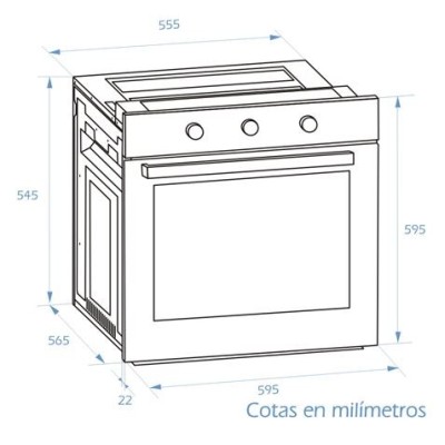 HORNO DE ENCASTRE 60 LITROS ACERO MX-HE2657 MX-ONDA