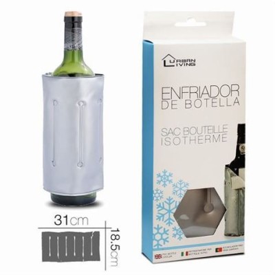 ENFRIADOR DE BOTELLAS PLASTICO PLATEADO URBAN LIVING