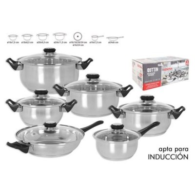 BATERIA DE COCINA 12 PIEZAS INDUCCION GENOVA QUTTIN