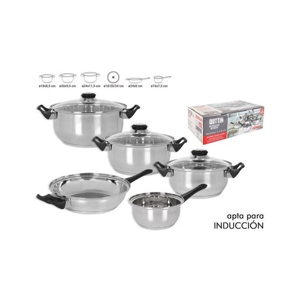 BATERIA DE COCINA 8 PIEZAS INDUCCION GENOVA QUTTIN