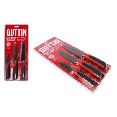 SET 3 CUCHILLOS CERAMICOS QUTTIN BLACK