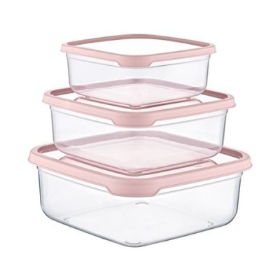 SET 3 TUPPER CUADRADOS ROSA 400-800-1400ML