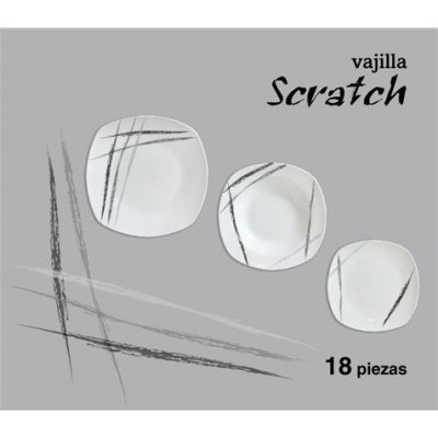 VAJILLA 18 PIEZAS SCRATCH HOME STYLE