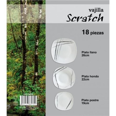 VAJILLA 18 PIEZAS SCRATCH HOME STYLE