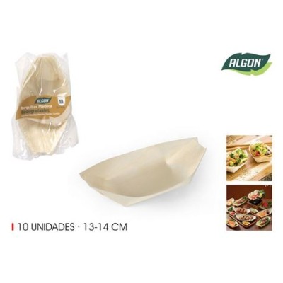 PACK 10 CUENCOS MADERA APERITIVOS 12.5CM ALGON