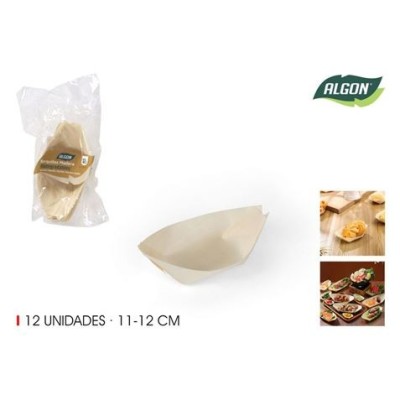 PACK 12 CUENCOS MADERA APERITIVOS 10CM ALGON