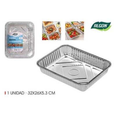 BANDEJA ALUMINIO RECTANGULAR DESECHABLE ALGON