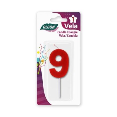 VELA ROJA NUMERO 9 ALGON