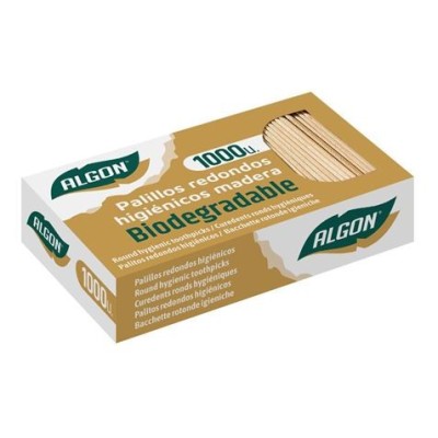 CAJA 1000 PALILLOS REDONDOS BIODEGRADABLE ALGON