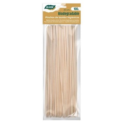 PACK 100 PINCHOS 30CM BAMBU BIODEGRADABLE ALGON