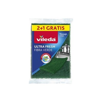 PACK 3 ESTROPAJOS FIBRA VERDE ULTRA FRESH VILEDA