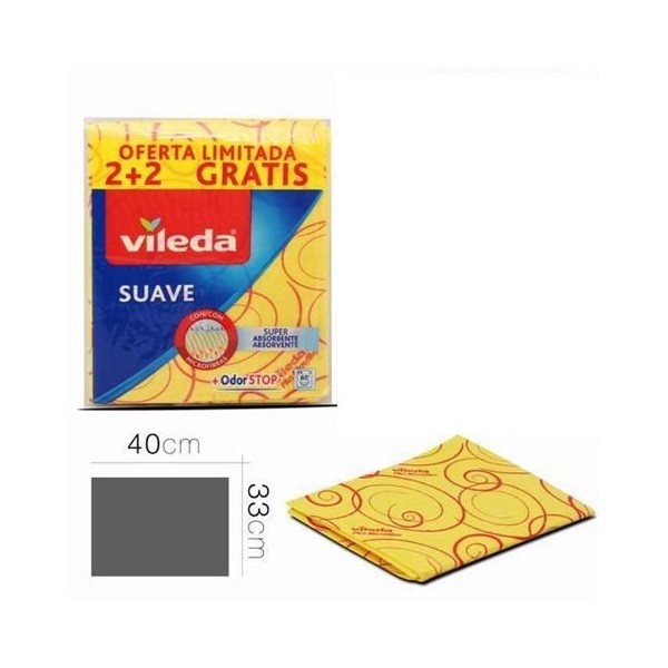 PACK 4 BAYETAS SUAVES VILEDA