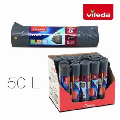 PACK 10 SACOS BASURA AUTO CIERRE 50 LITROS ECOBAG VILEDA