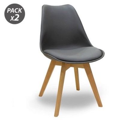 PACK 2 SILLAS DESIGN D200 GRIS MUVIP