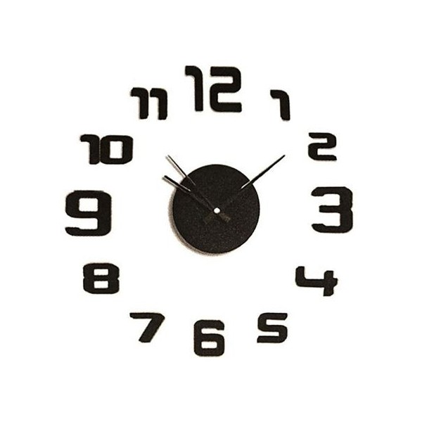 RELOJ ADHESIVO NEGRO 35CM CAISON