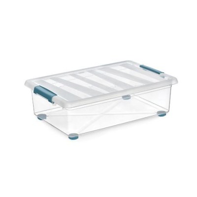 CAJA KATLA TRANSPARENTE 28 LITROS CON RUEDAS Y ASAS ERGONOMICAS 59X39X18.5M