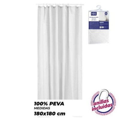 CORTINA DE BAÑO 180X180 BLANCA HBS