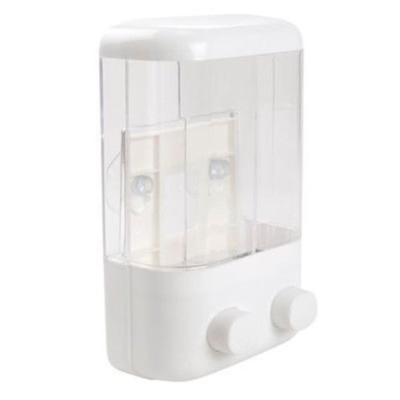 DISPENSADOR JABON-CHAMPU BAÑO 2X500ML BLANCO