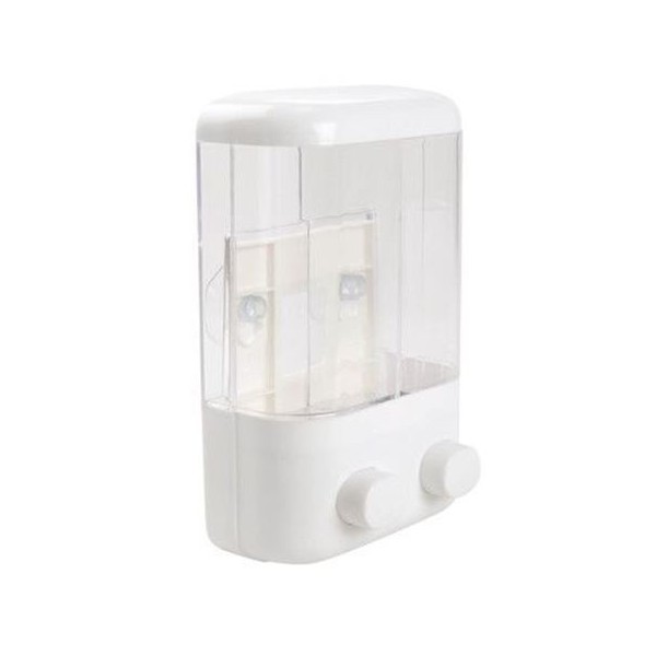 DISPENSADOR JABON-CHAMPU BAÑO 2X500ML BLANCO