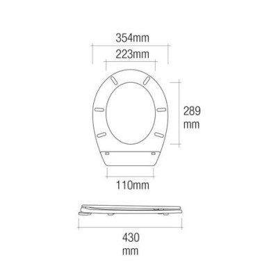 TAPA WC BASIC BLANCA 600GR CON TORNILLOS EDM