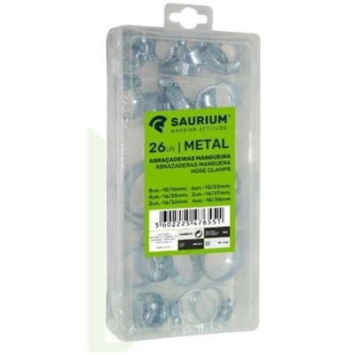 JUEGO 26 PCS ABRAZADERAS MANGUERA SAURIUM