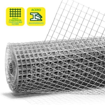 TELA METÁLICA GALVANIZADA 10.6X10.6X0.8MM 1X25 METROS SUNGARDEN