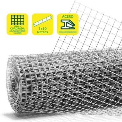 TELA METÁLICA GALVANIZADA 25.4X25.4X1.2MM 1X10 METROS SUNGARDEN