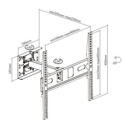 SOPORTE CON BRAZO TV LED, LCD 32-55 CROMAD