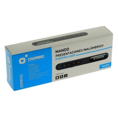 MANDO PRESENTACIONES INALAMBRICO PUNTERO LASER NEGRO CROMAD