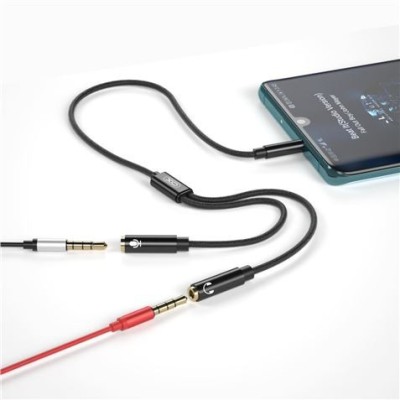 CABLE NBR197 MINI JACK A 2 MINI JACK HEMBRAS AUDIO + MICROFONO XO