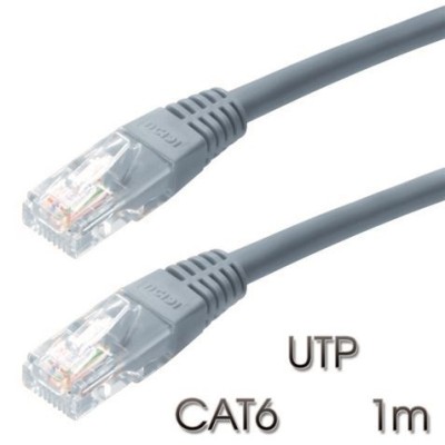 CABLE DE RED UTP CAT 6 1M GRIS CLARO CROMAD