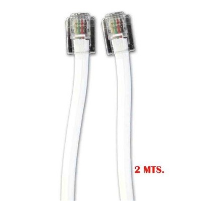 CABLE TELÉFONO RJ11 2M 4 VIAS MACHO-MACHO EDM